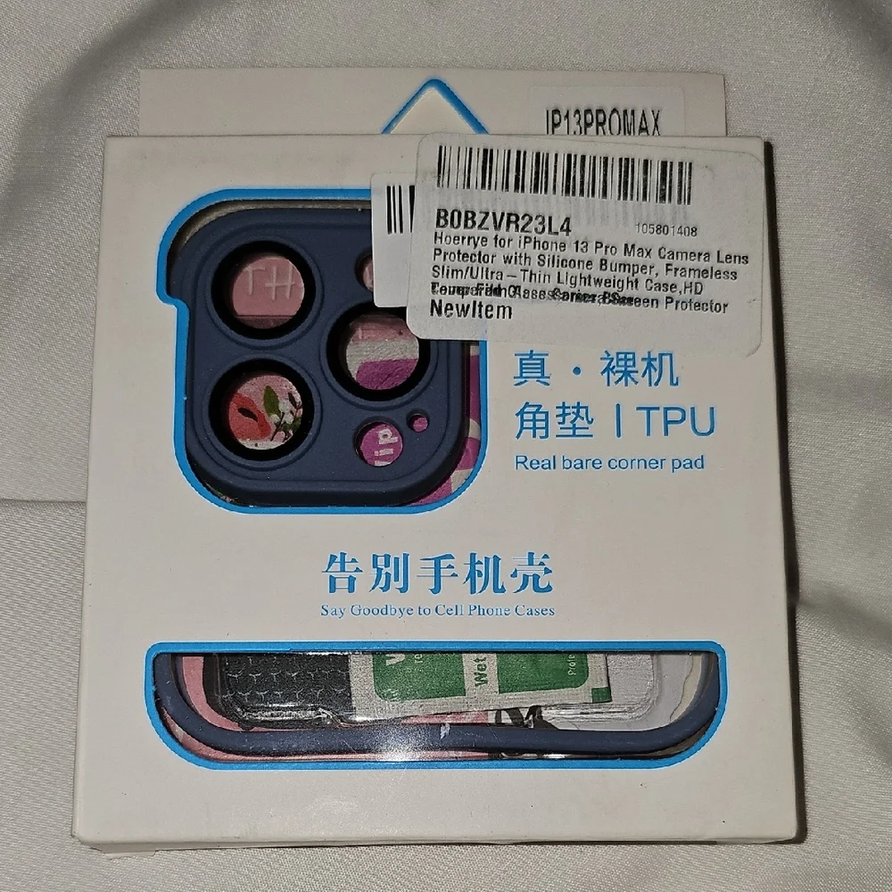 iPhone 13 Pro Max Camera Lens Protector with Silicone Bumper
